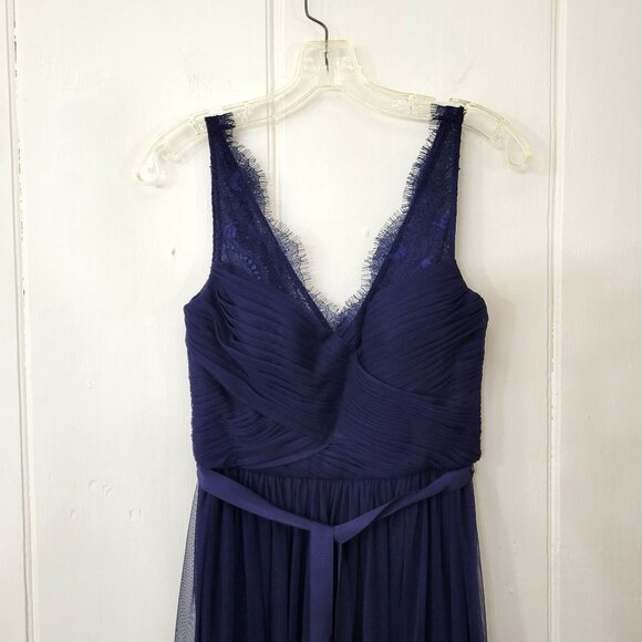 Hitherto Navy Blue Lace Gown - Picture 6 of 9